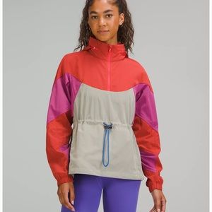 Lululemon Womens Evergreen Anorak Jacket Coat Pullover Size 4 New Pink Orange